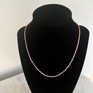 Soft pink seed pearl necklace